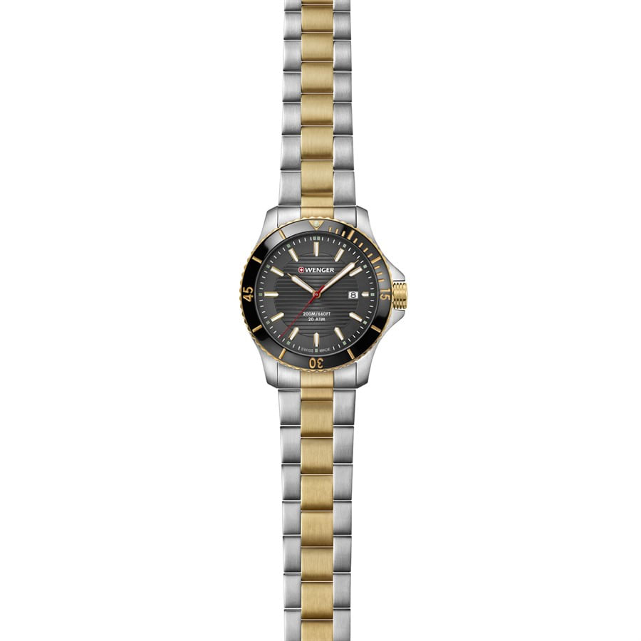 Wenger Seaforce Chrono 43mm | Pulseira De Borracha Preta | Mostrador Preto  01.0643.120 - First Class Watches™ BRA